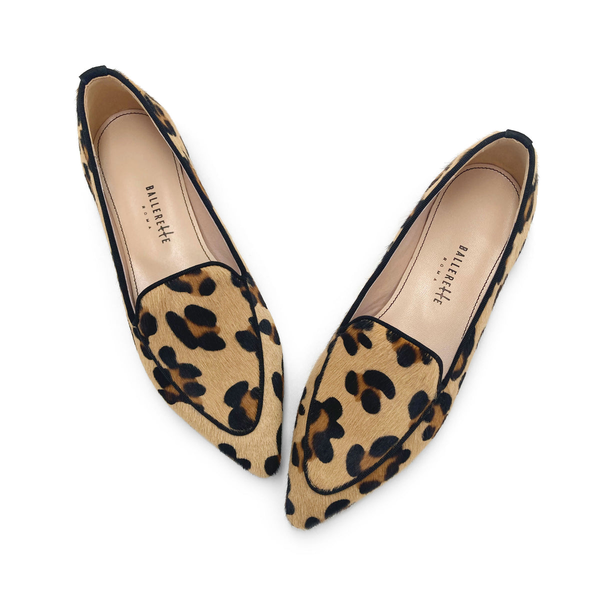 Elegant women's spotted pony hair moccasins