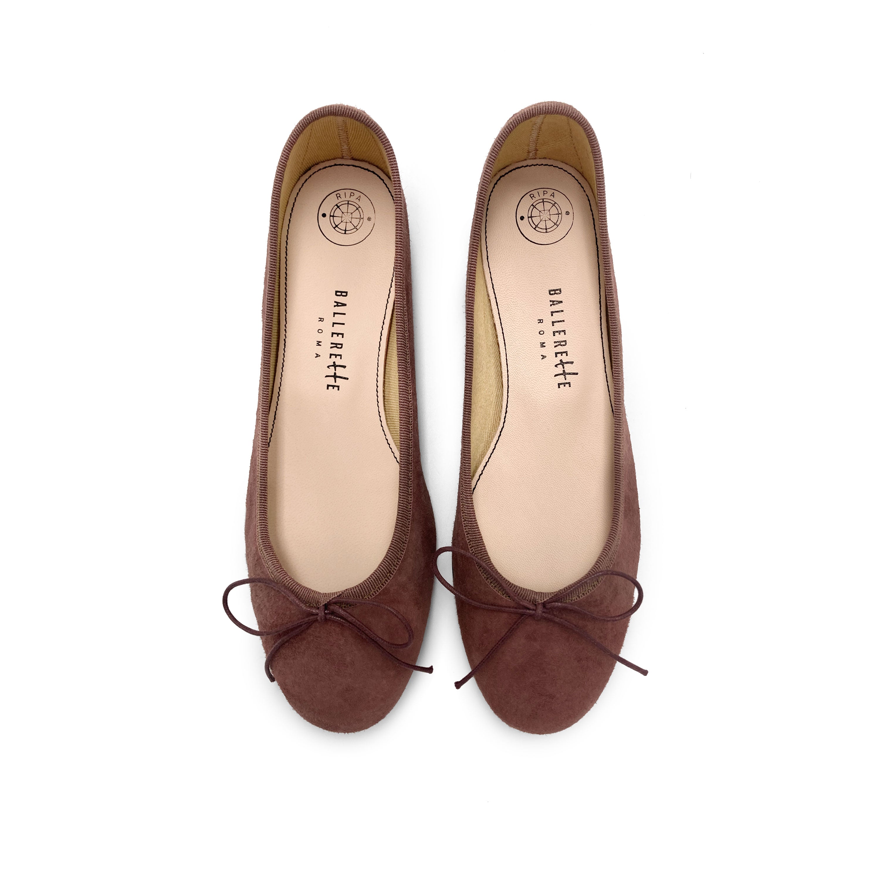Wine suede medium heel ballet flats