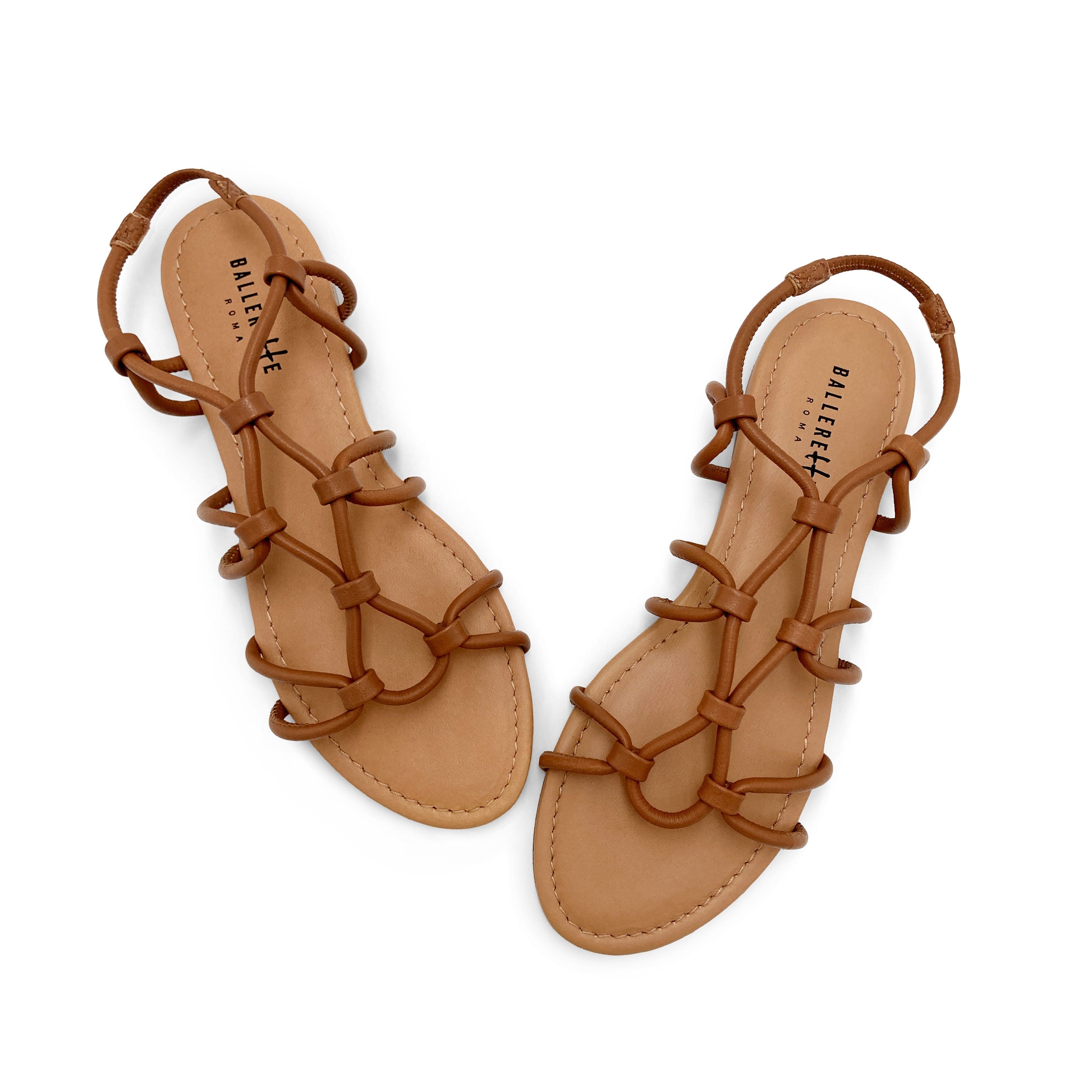 Brown leather gladiator sandals