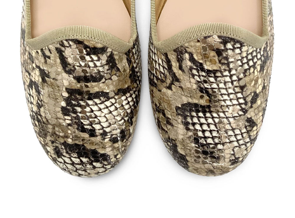 Women’s Snake Print Leather Loafers
