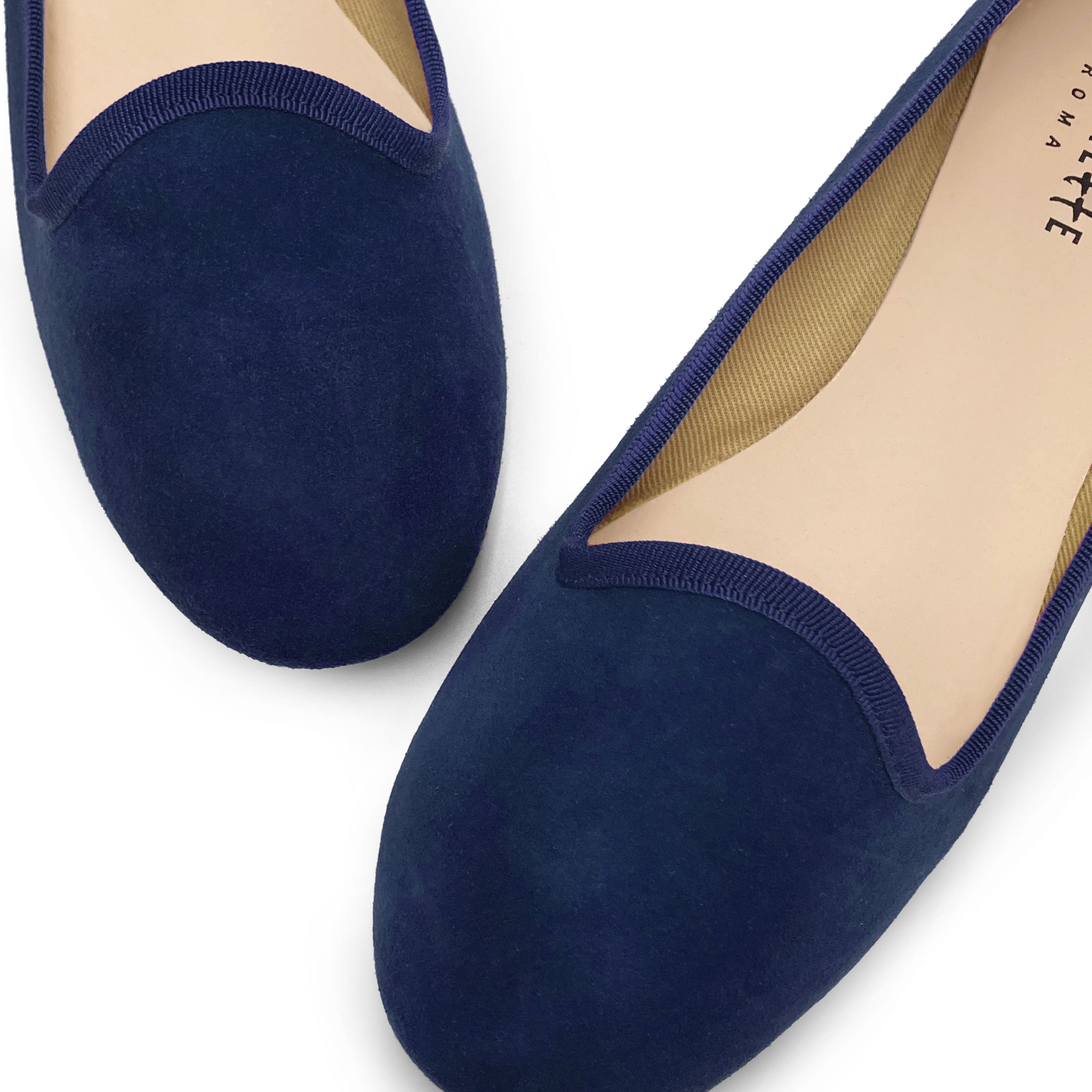 Blue suede women's loafers