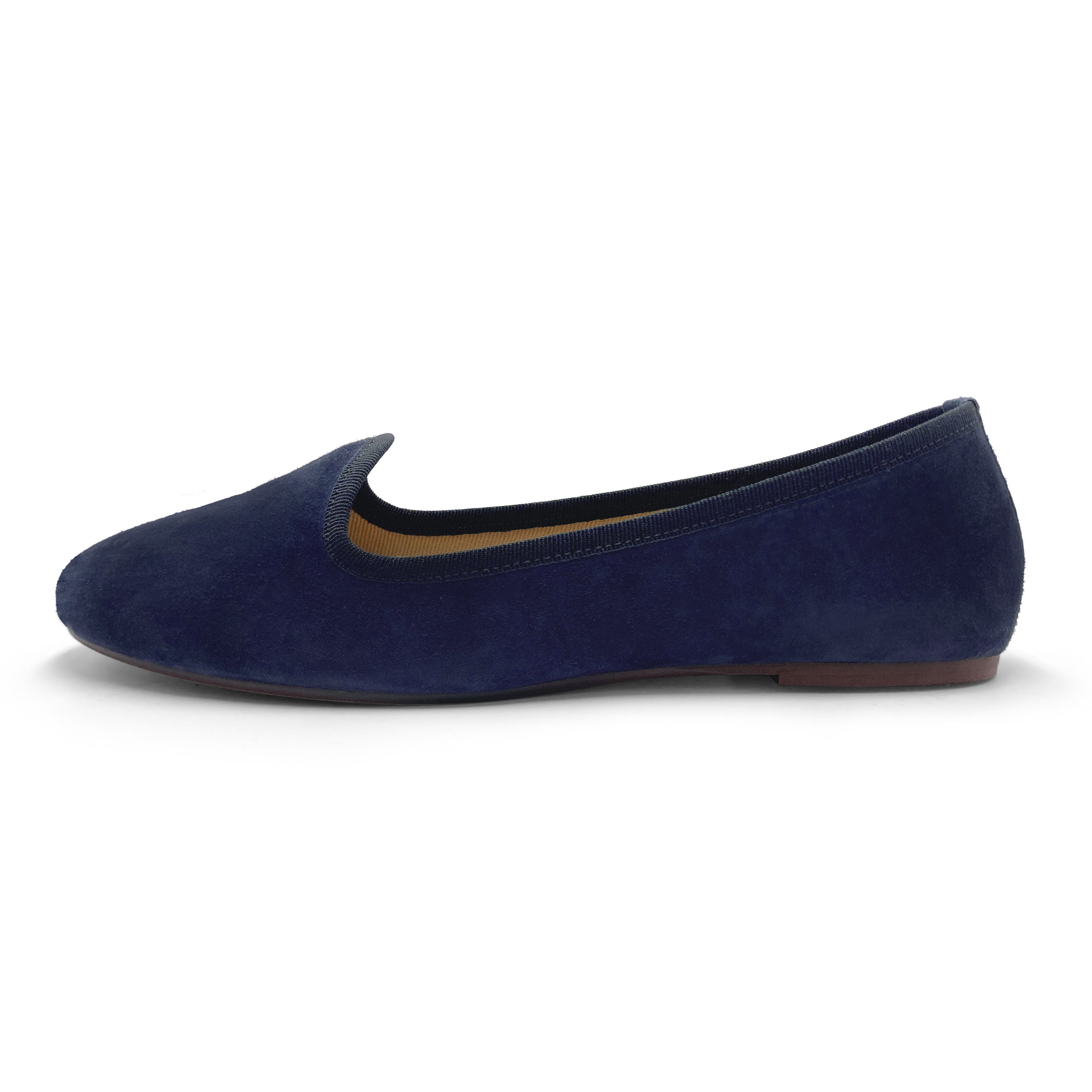 Blue suede women's loafers