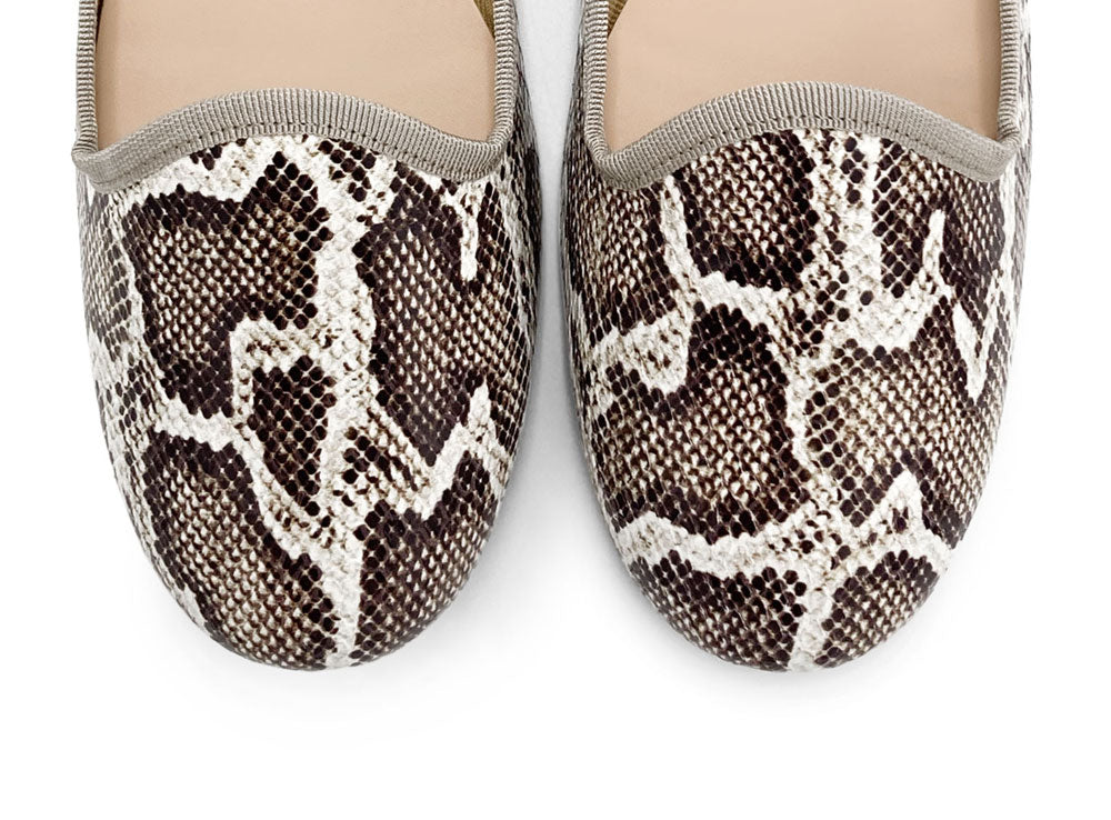 Women’s animal print python-effect leather loafers