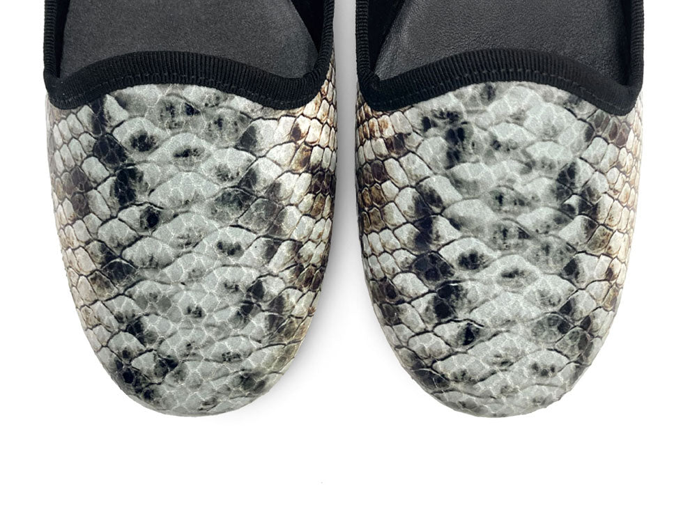 Women’s Snake Print Leather Loafers