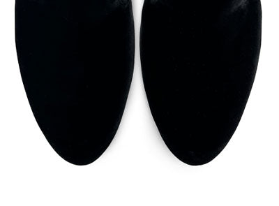 Black velvet women's loafers