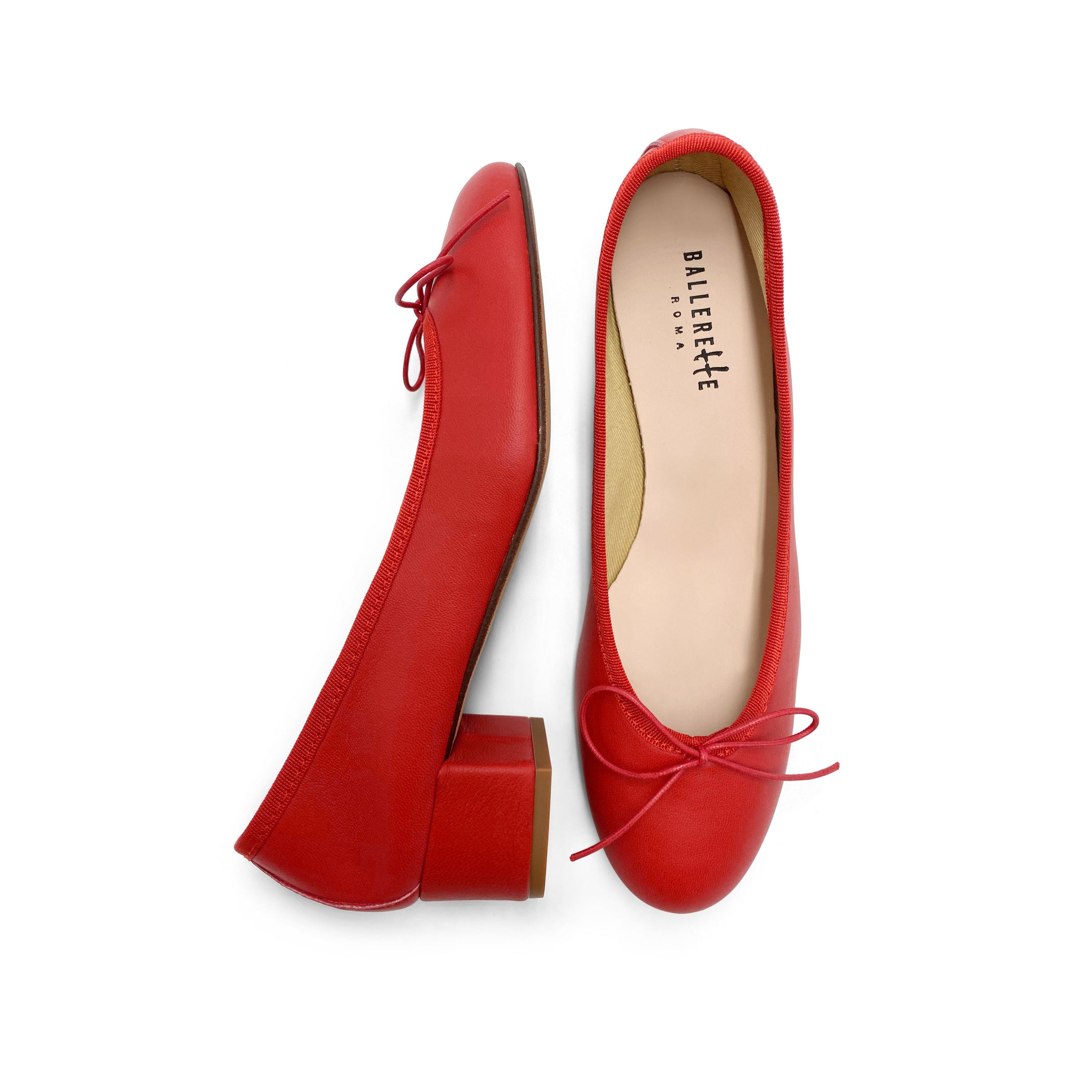 Red ballet flats wide width online