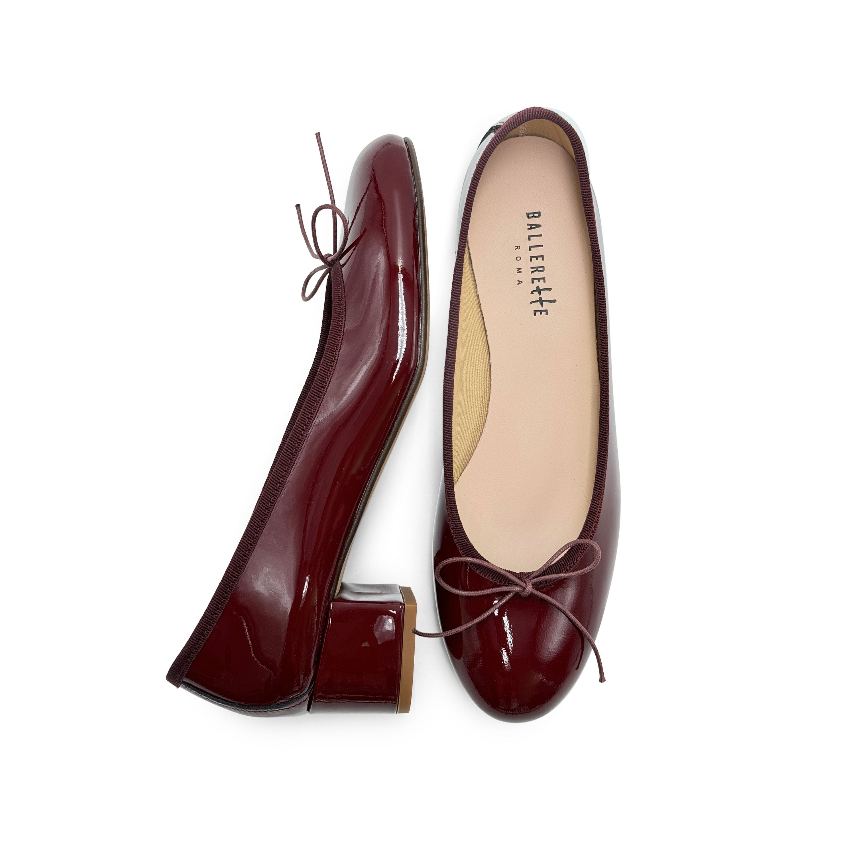 Maroon fashion ballet flats