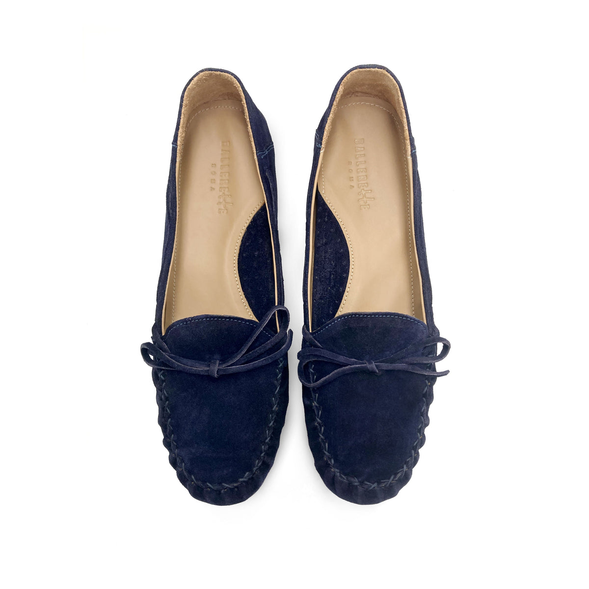 Women’s blue navy suede mocassins