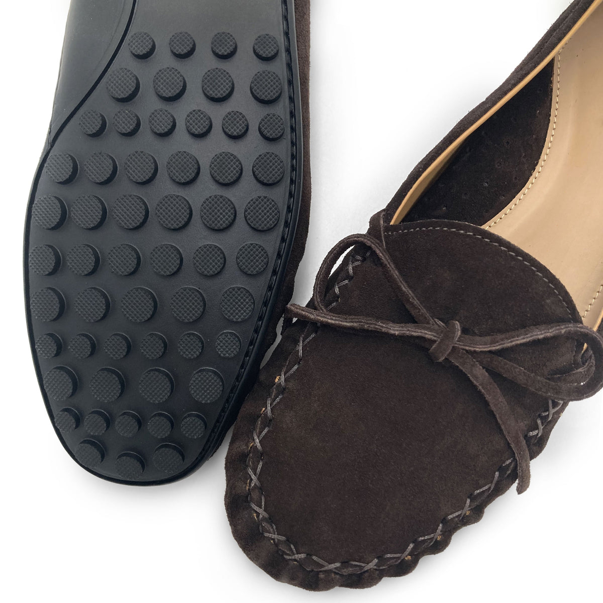 Women’s brown suede mocassins