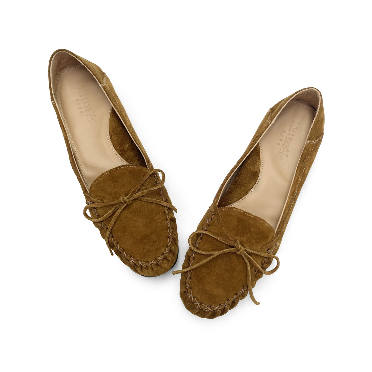 Women’s olive green suede mocassins
