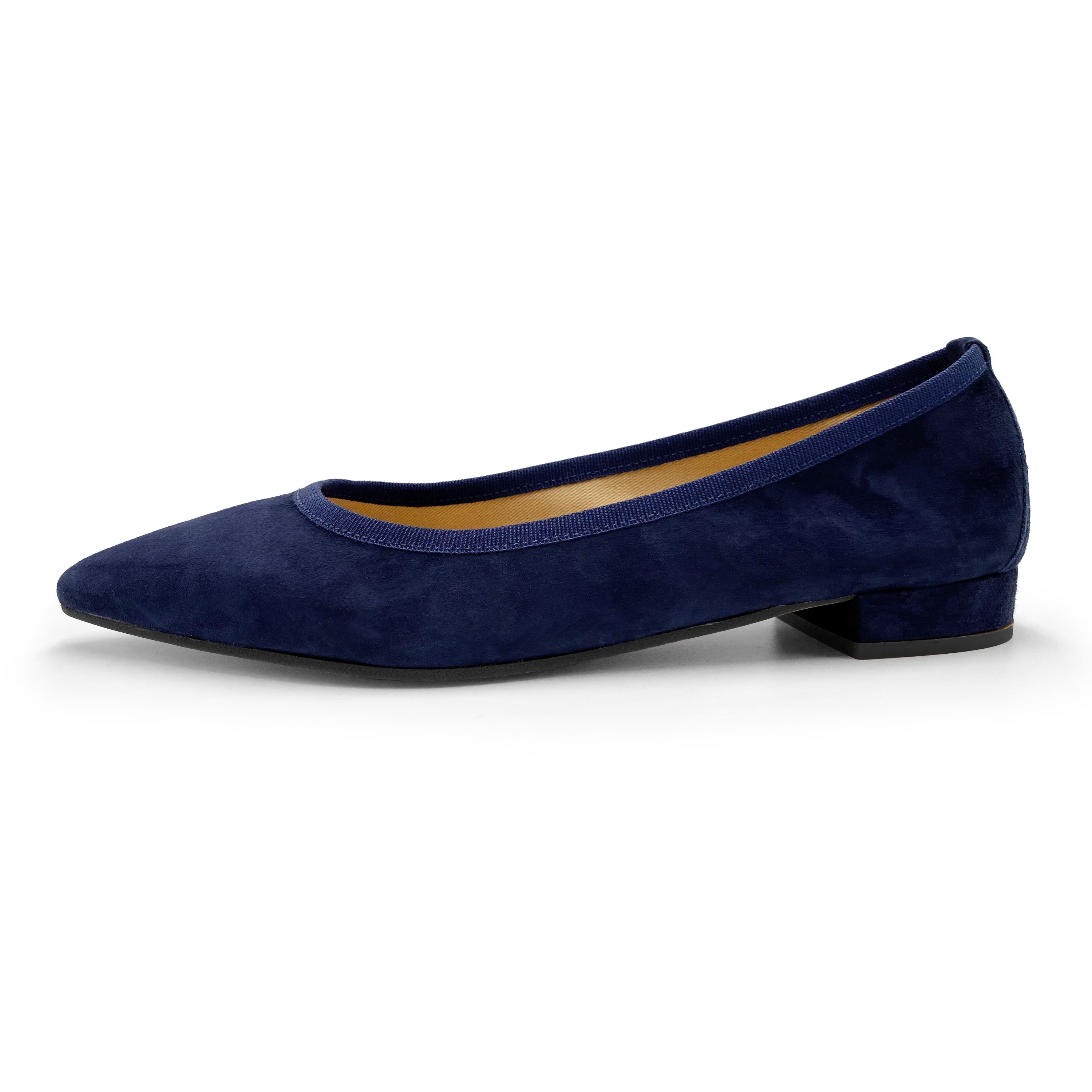 Blue pointed toe ballet flats