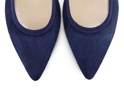 Blue pointed toe ballet flats