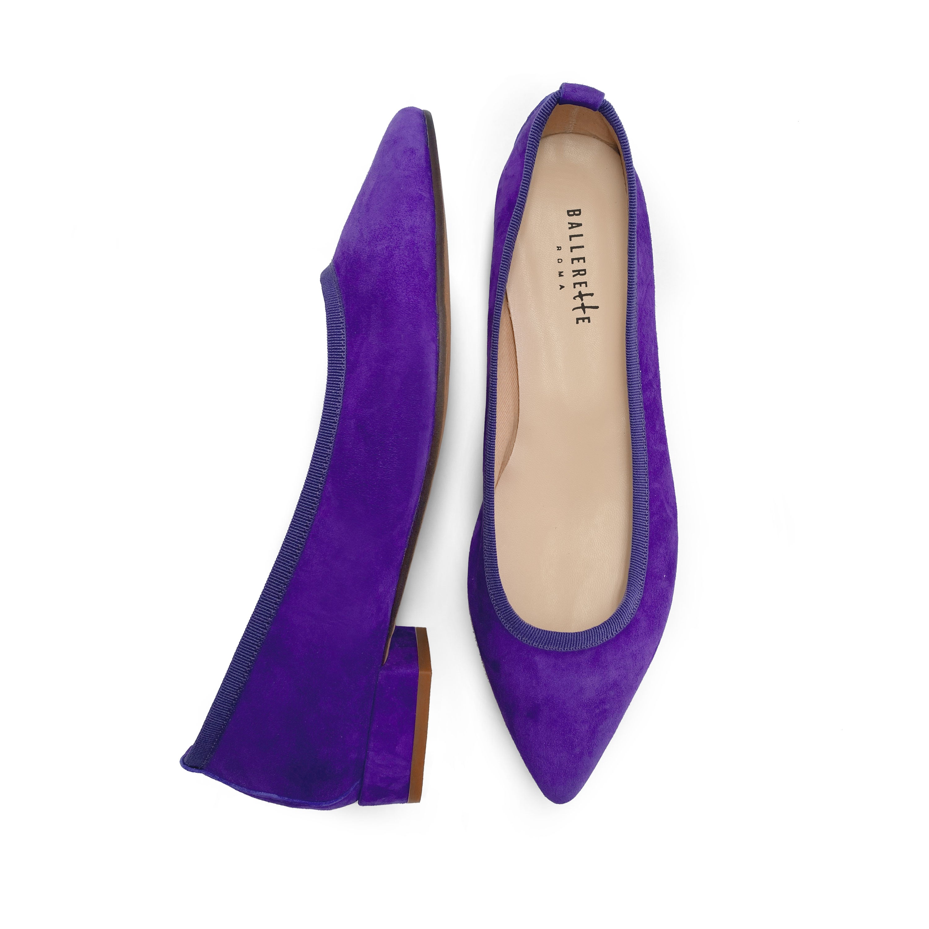 Pointed Toe Purple Suede Ballet Flats 7