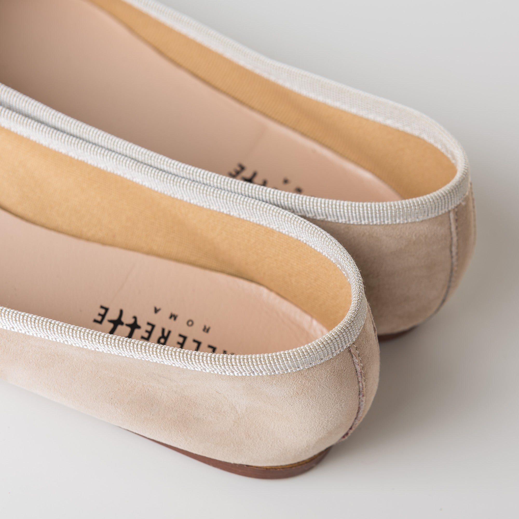 Beige suede ballet flats