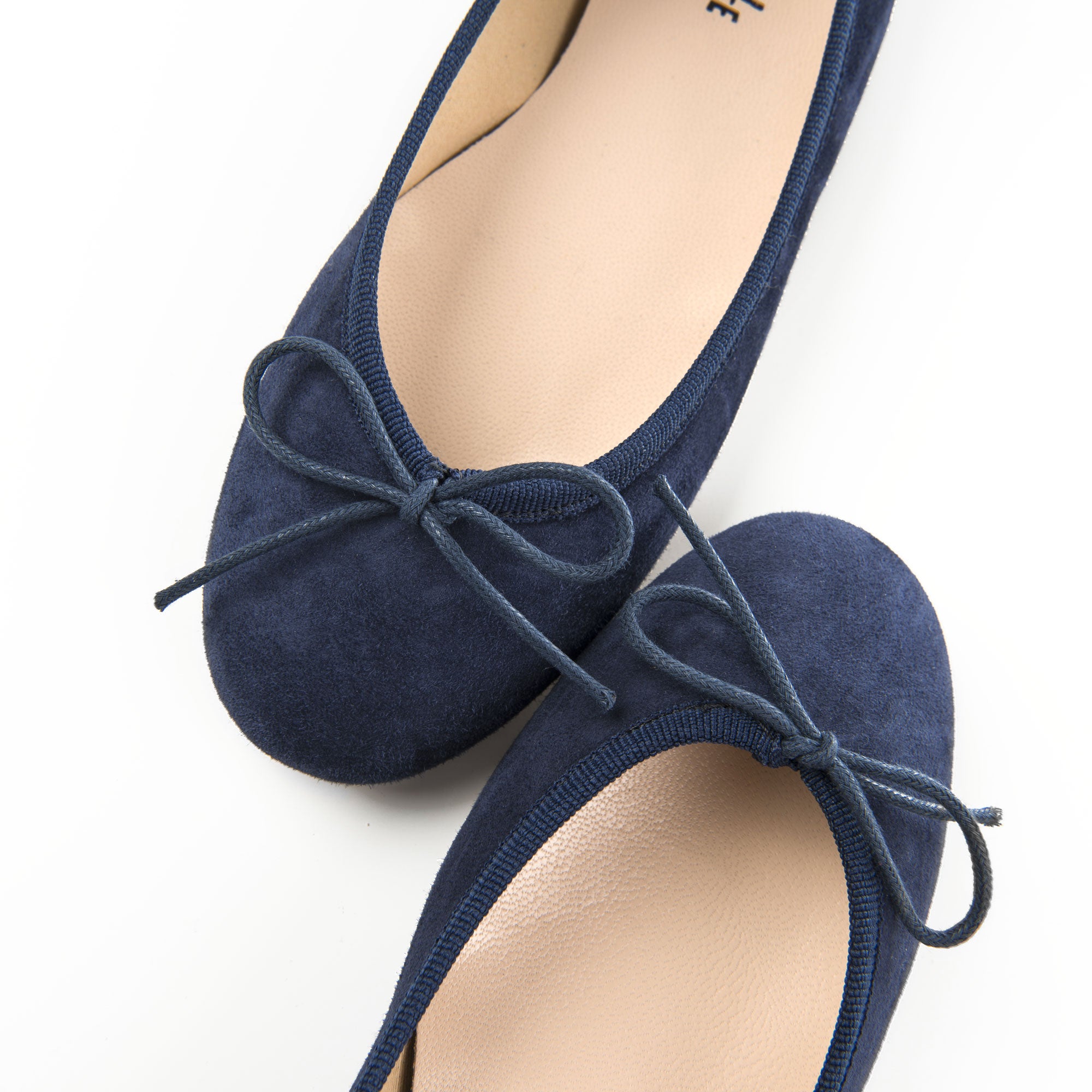 Navy blue suede ballet flats