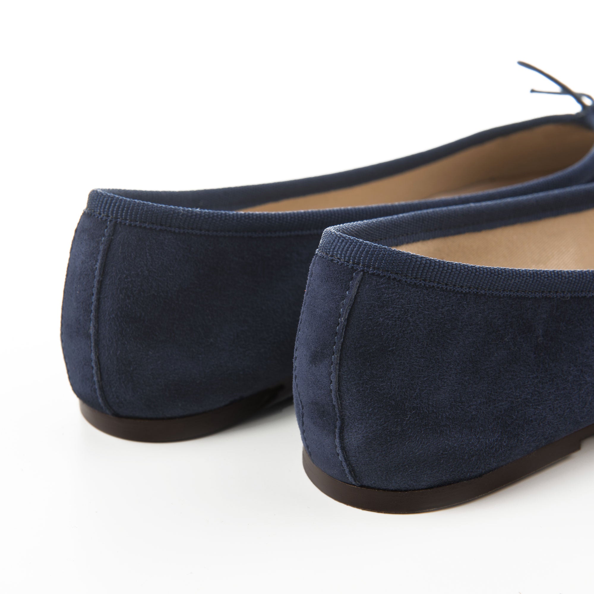 Navy blue suede ballet flats