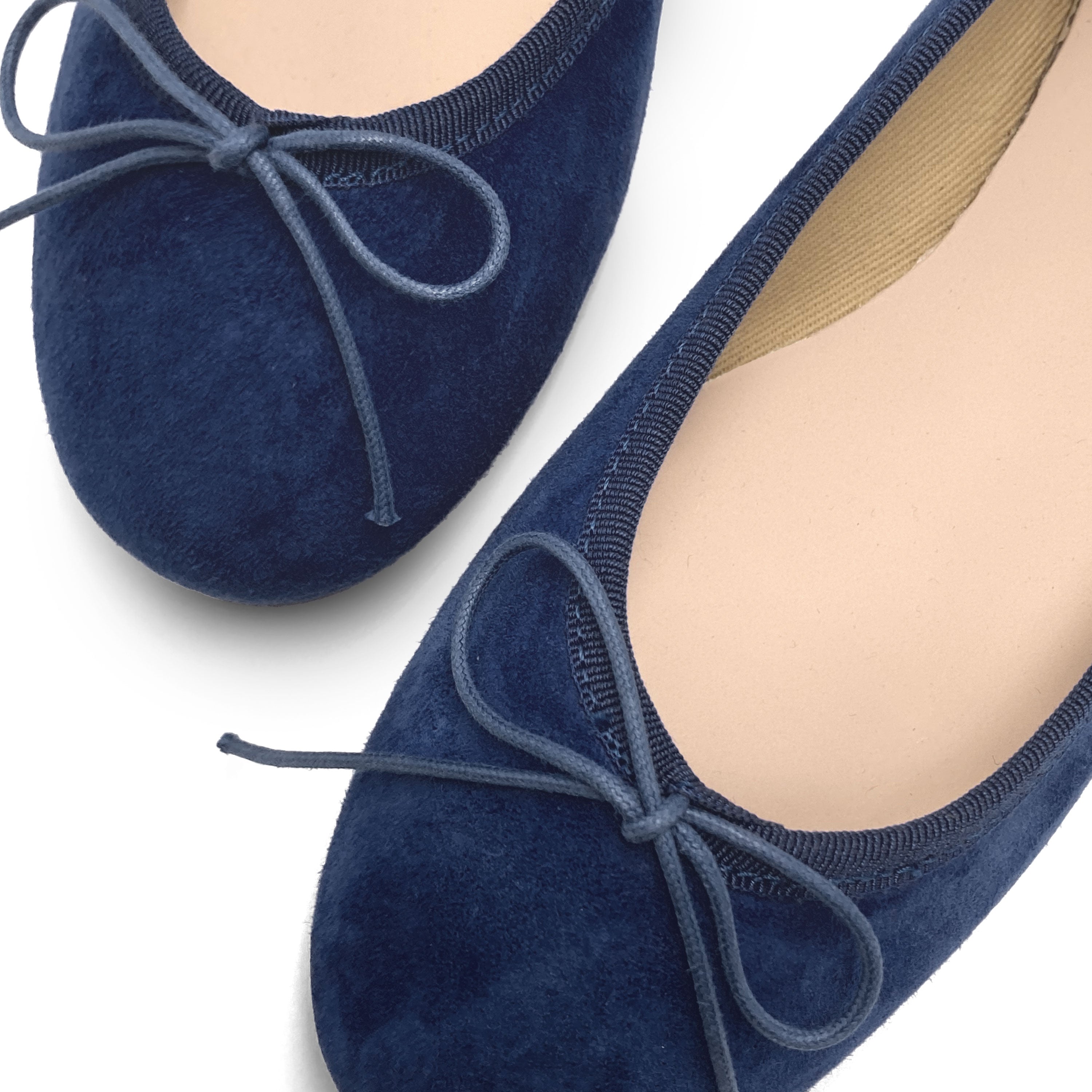 Navy blue suede ballet flats