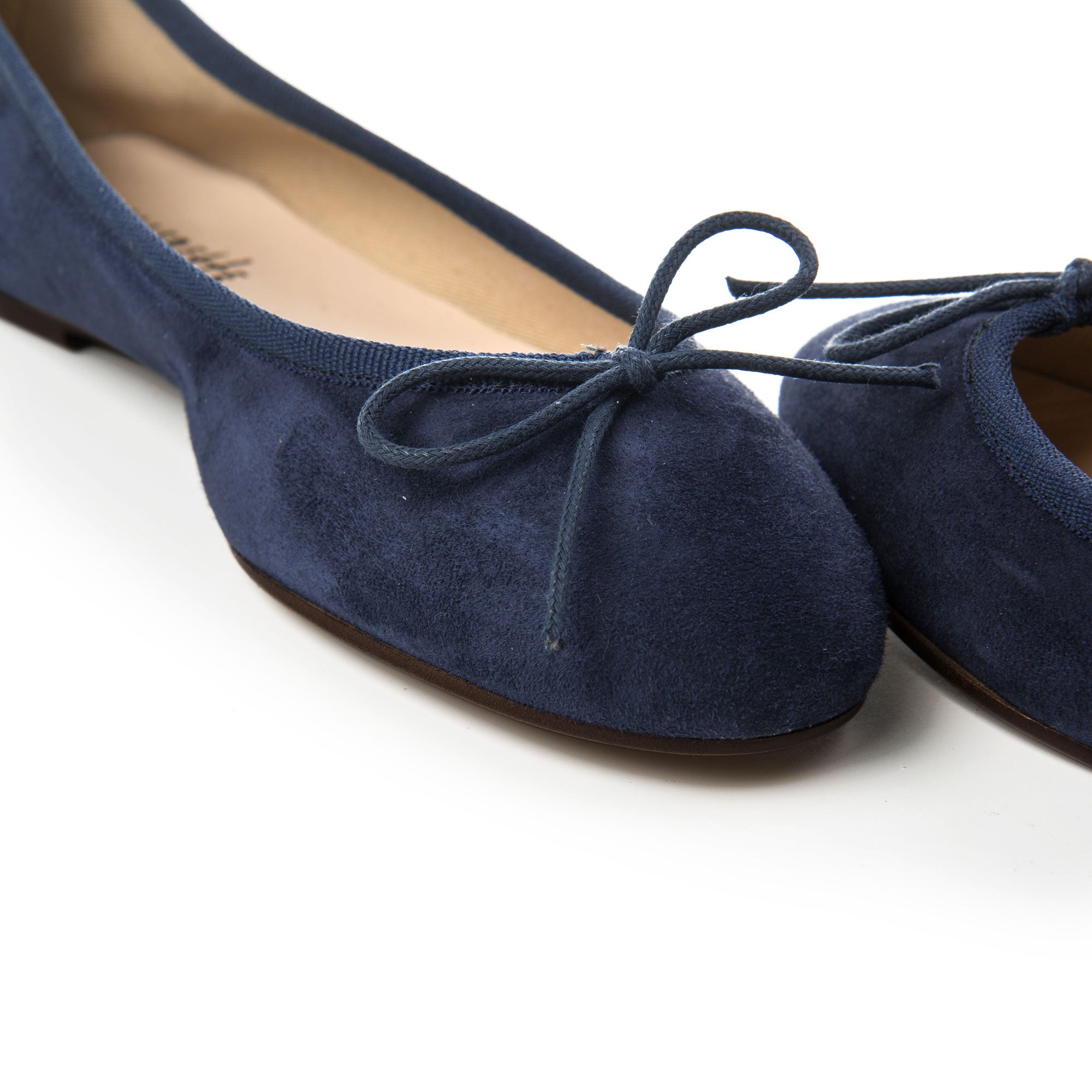 Navy blue suede ballet flats