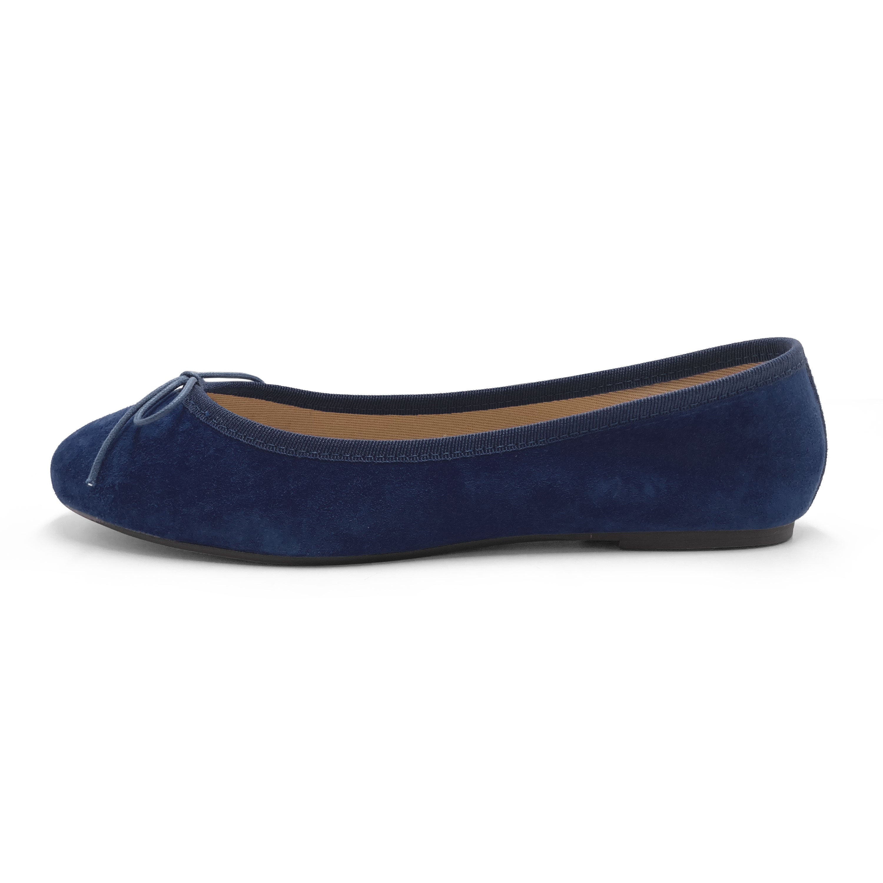 Navy blue suede ballet flats