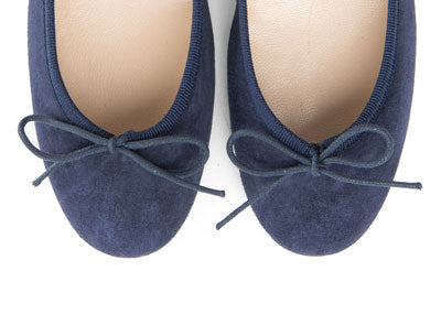 Navy blue suede ballet flats