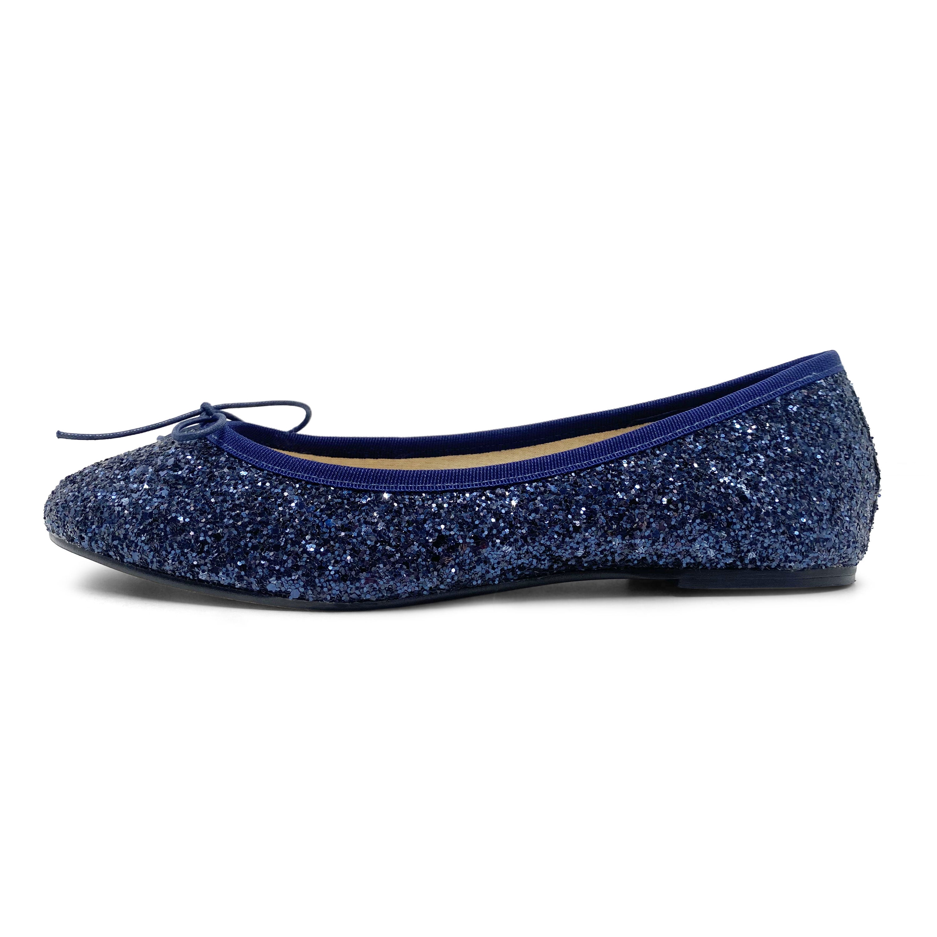 TT GO GREEN Collection - Blue glitter ballet flats in ECO fabric