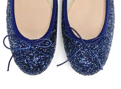 TT GO GREEN Collection - Blue glitter ballet flats in ECO fabric