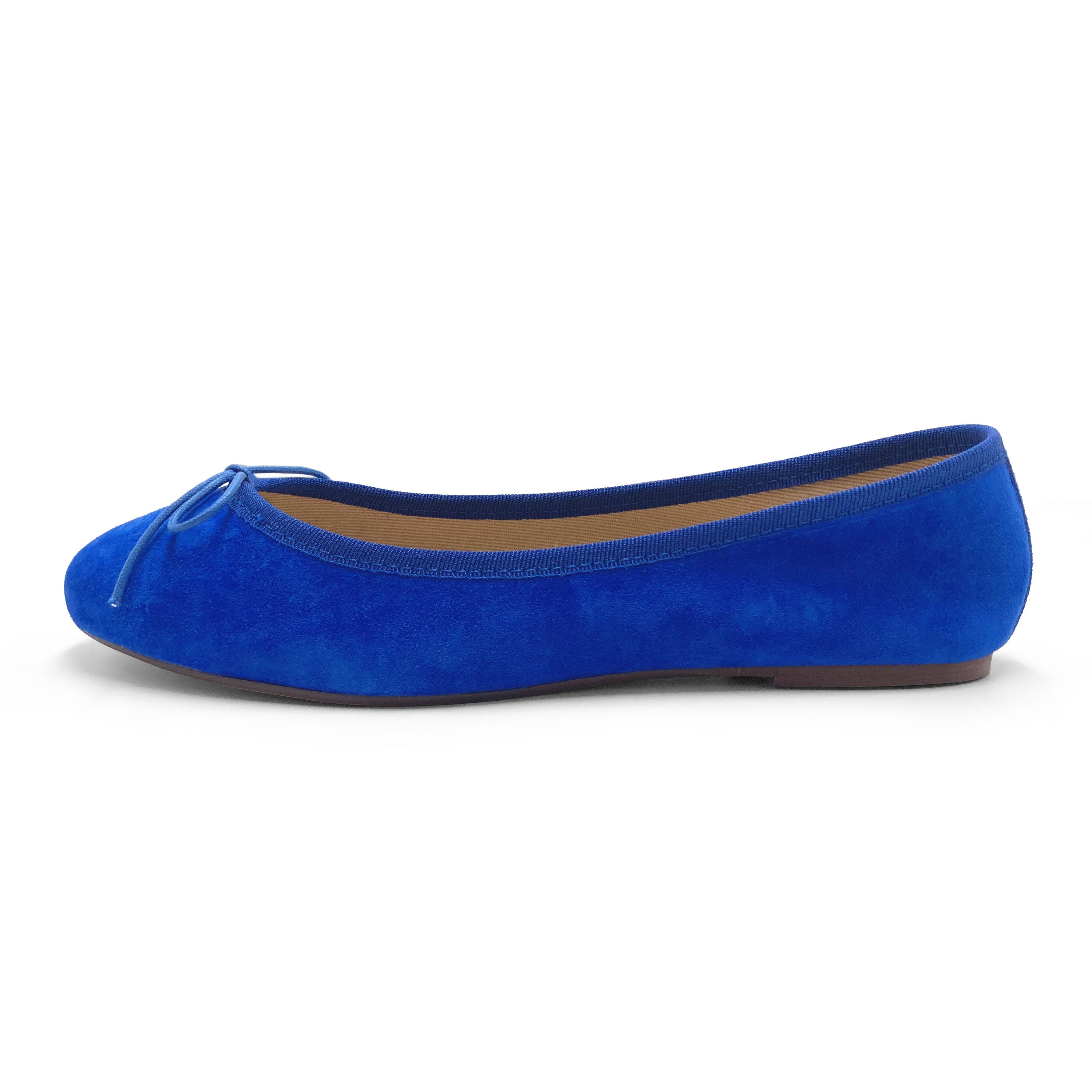 Royal blue suede ballet flats