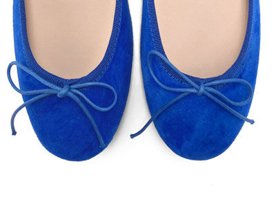 Royal blue suede ballet flats