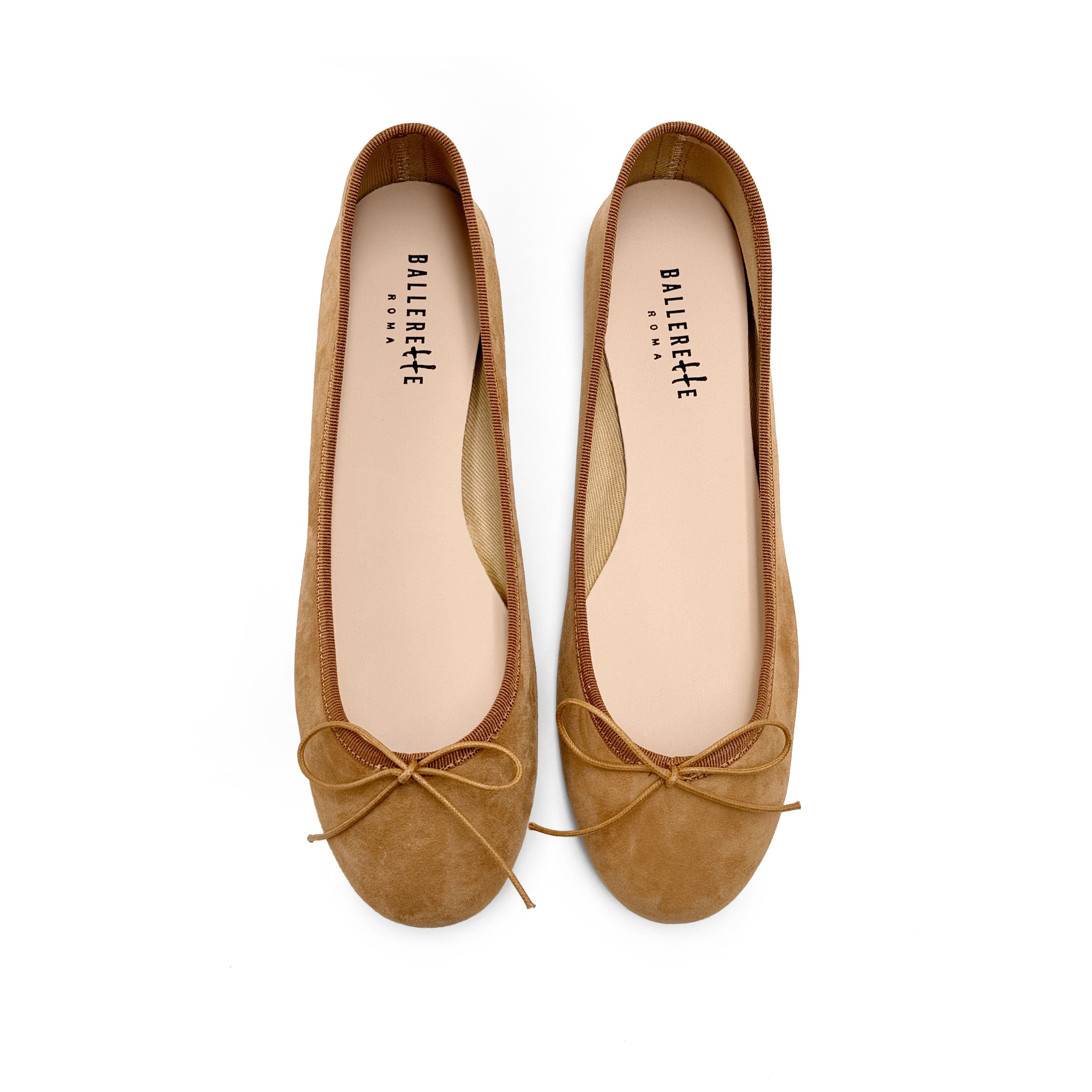 Tan suede ballet flats