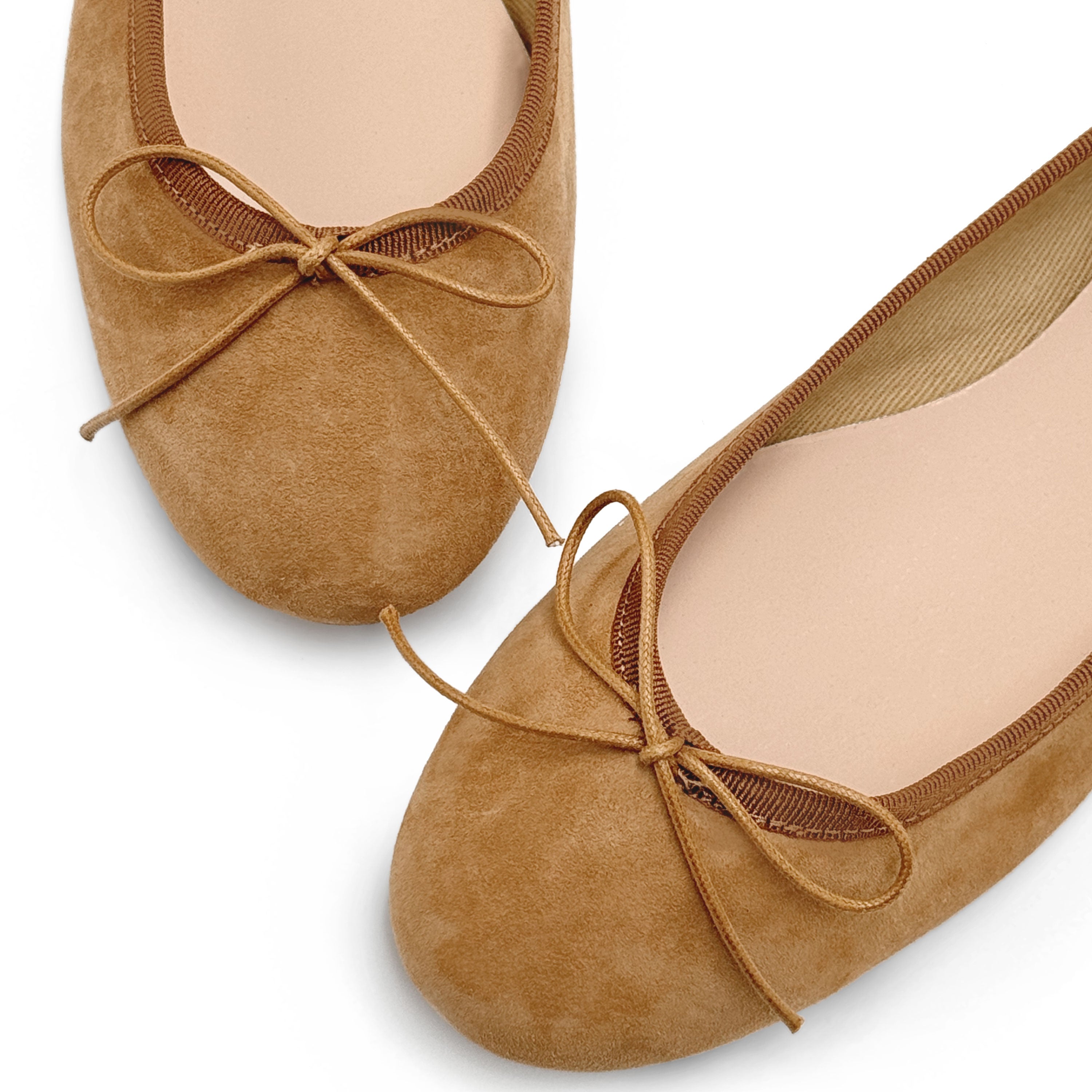 Tan suede ballet flats