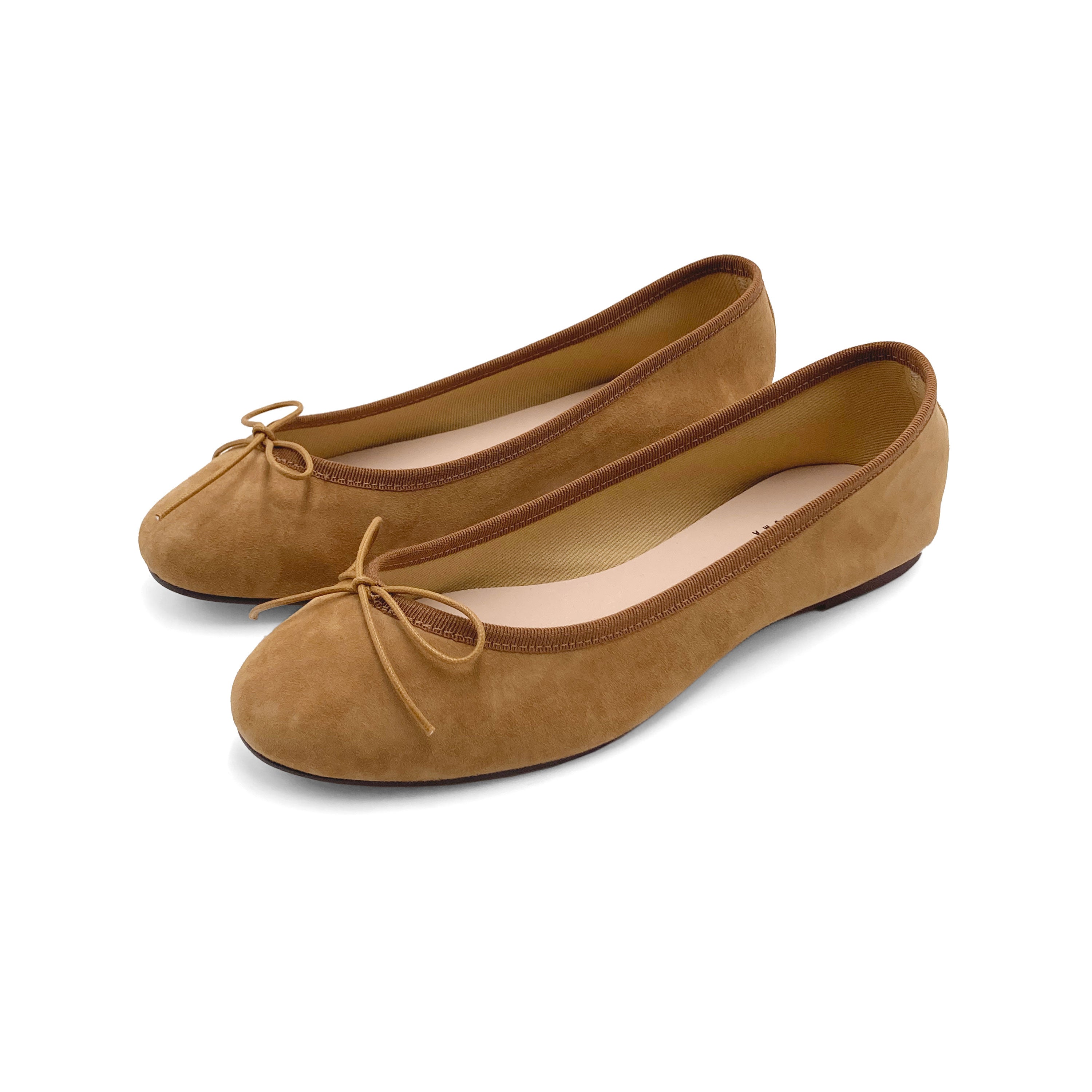 Tan suede ballet flats