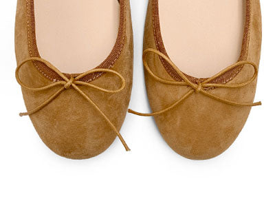 Tan suede ballet flats