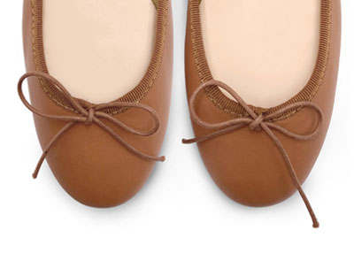 Tan leather ballet flats