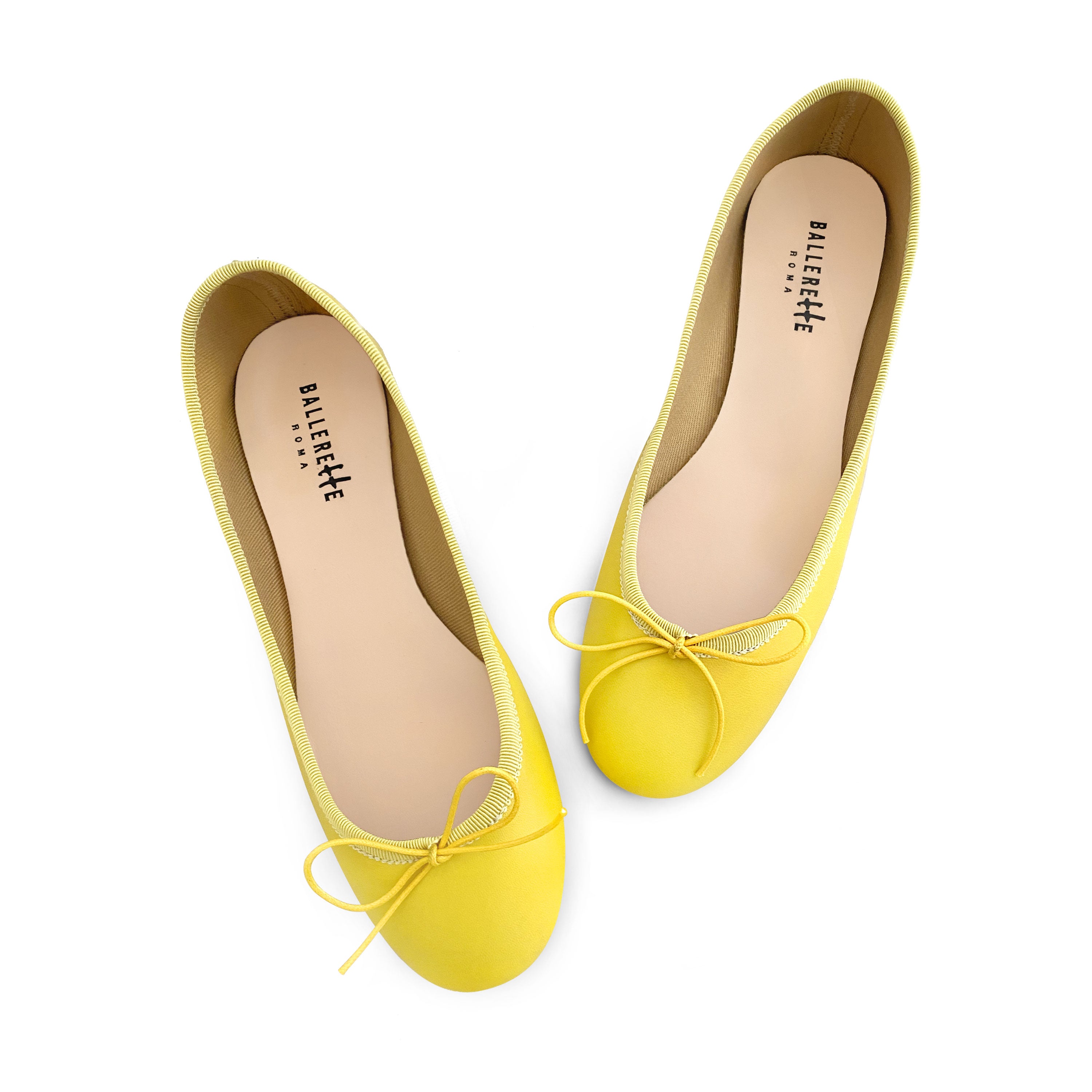 Yellow Leather Ballet Flats