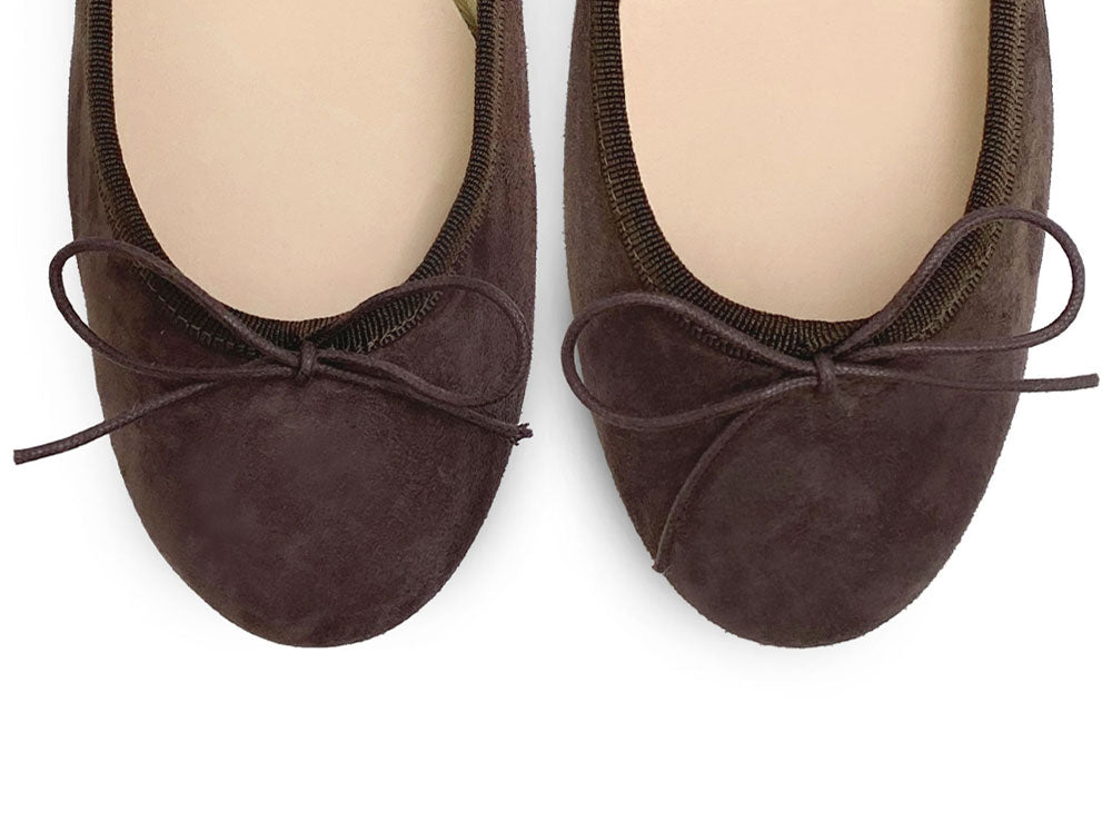 Deep brown suede ballet flats