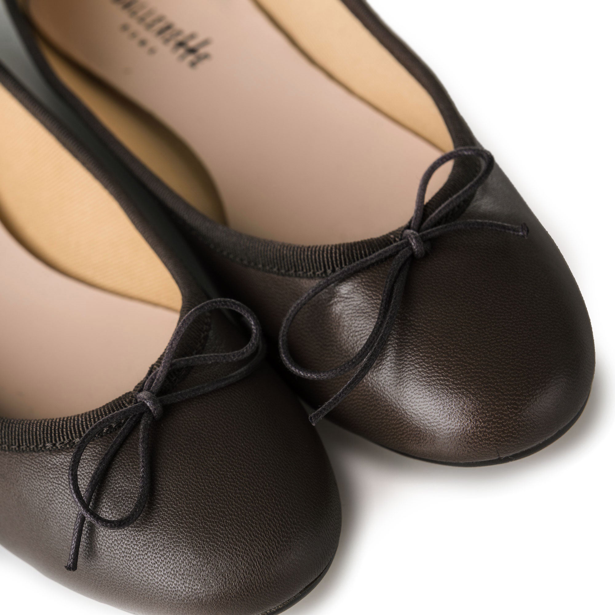 Dark-brown leather ballet flats