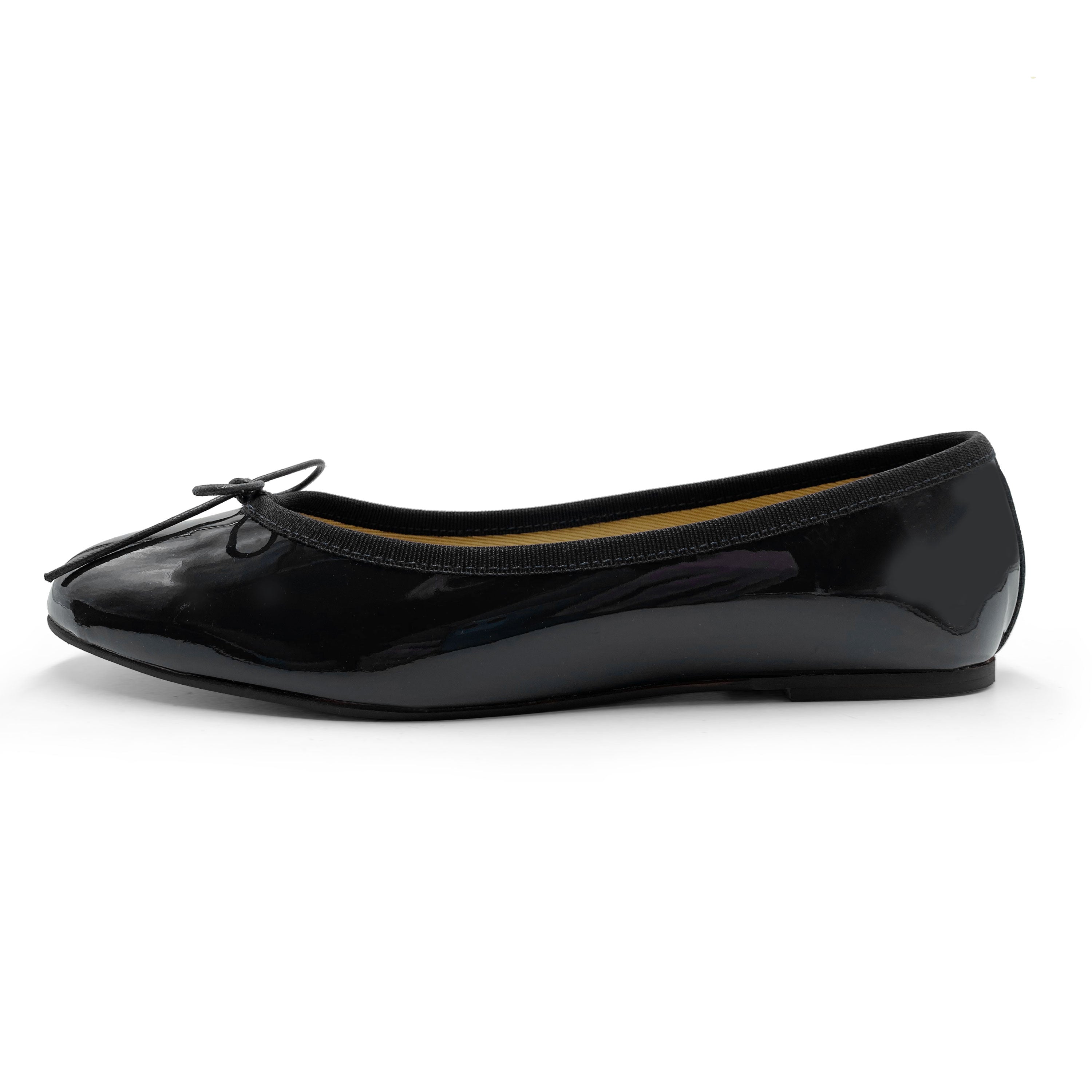 Black patent leather ballet flats