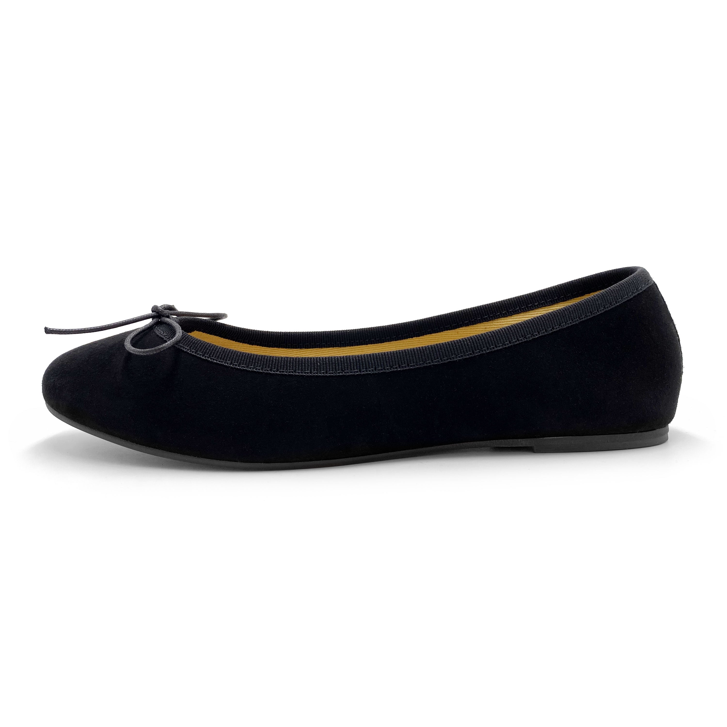 Black suede ballet flats