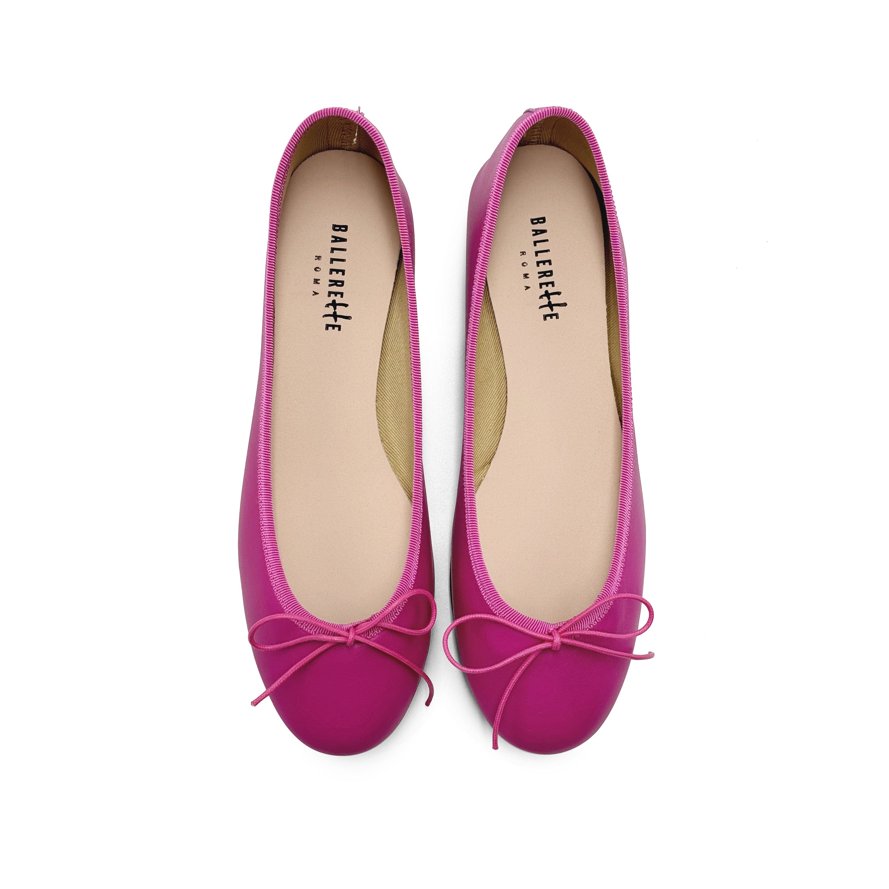 Plum leather ballet flats