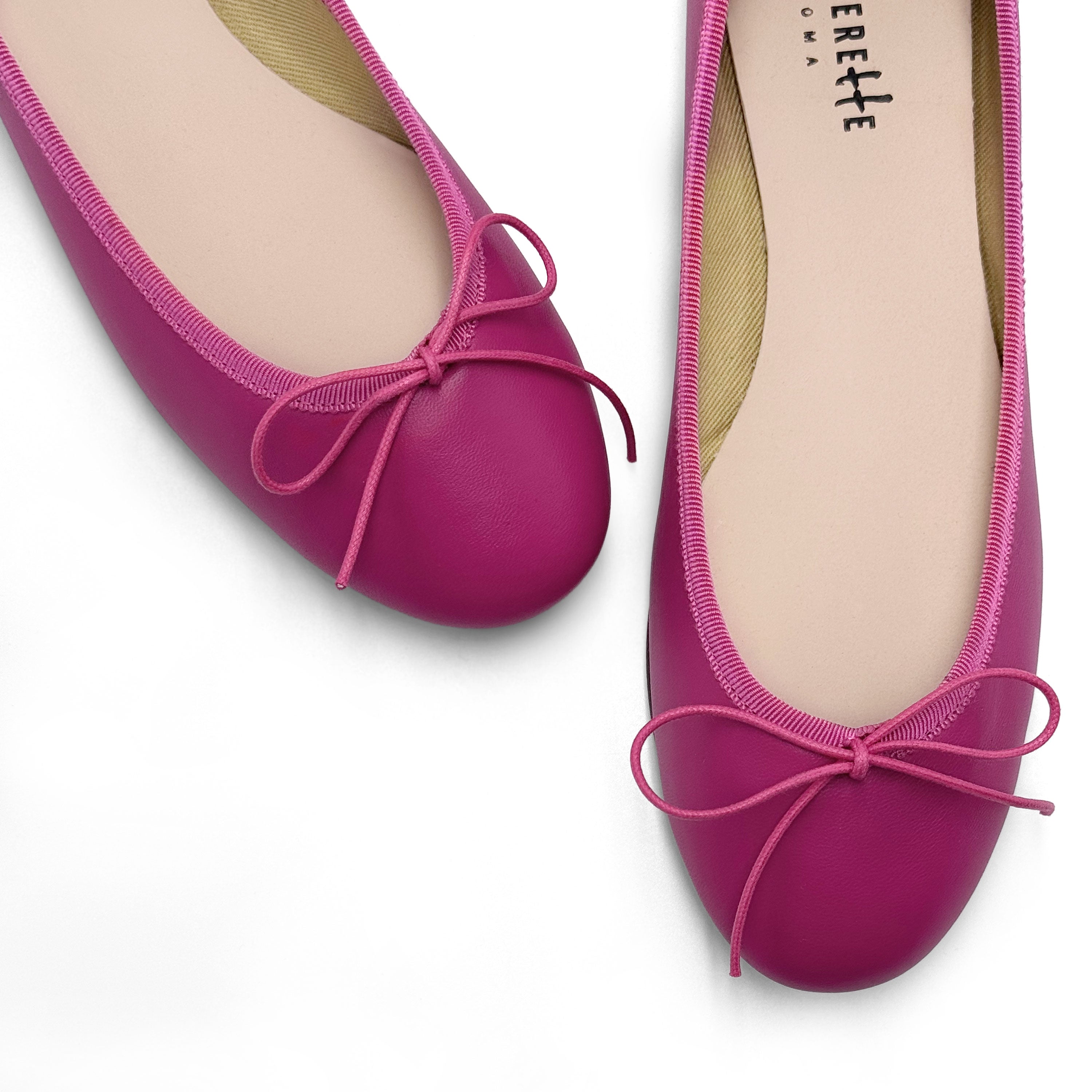 Plum leather ballet flats