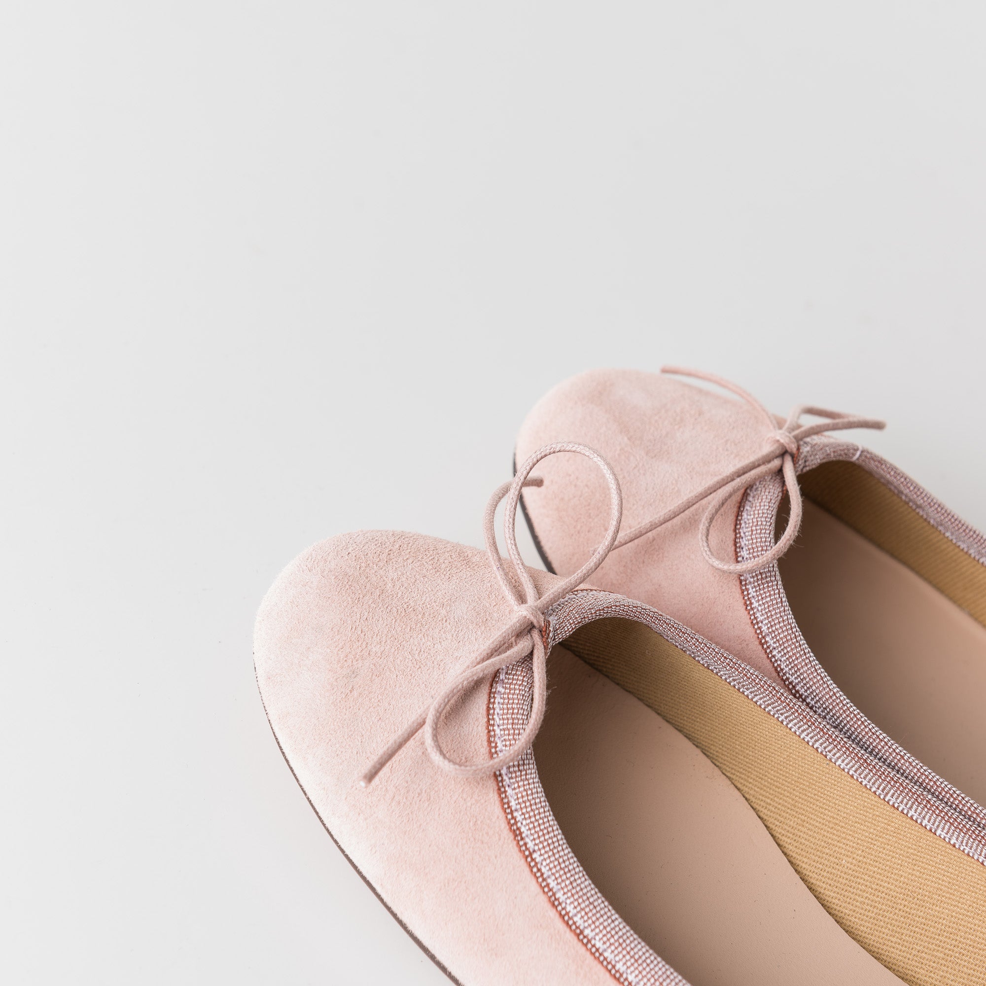 Pink suede ballet flats