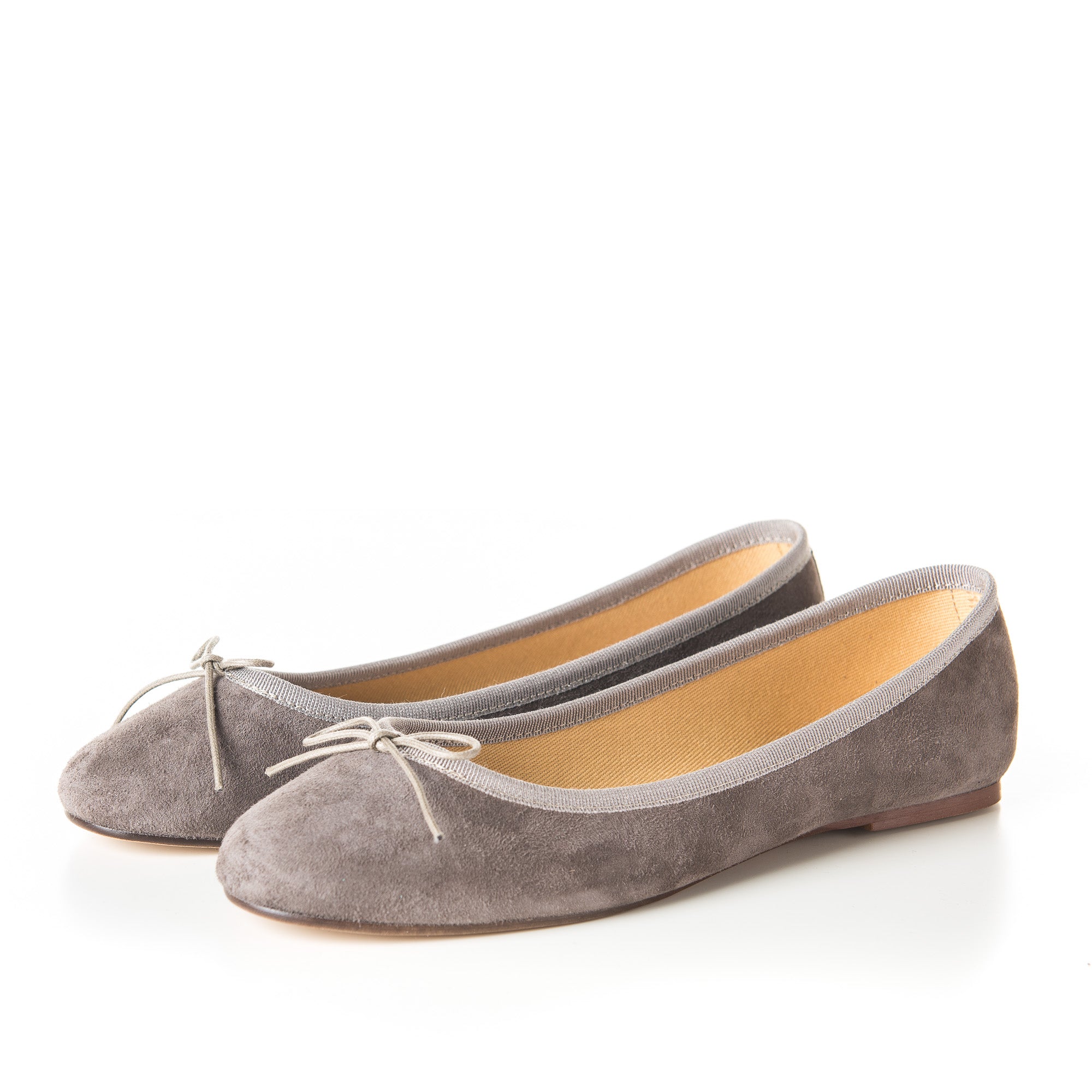 Taupe suede ballet flats