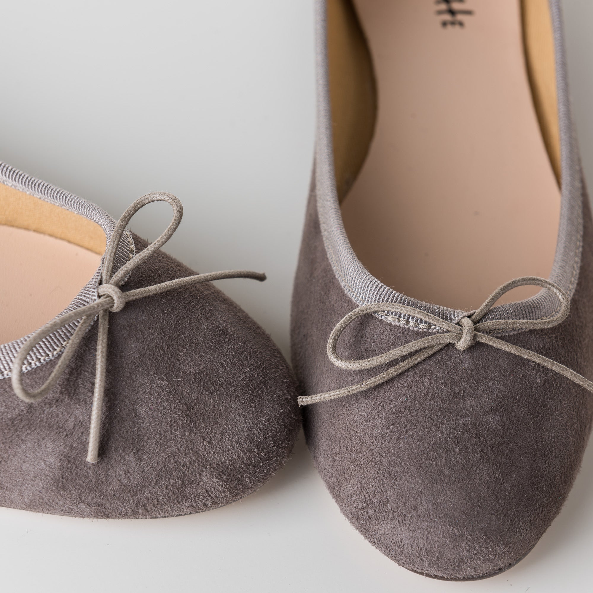 Taupe suede ballet flats