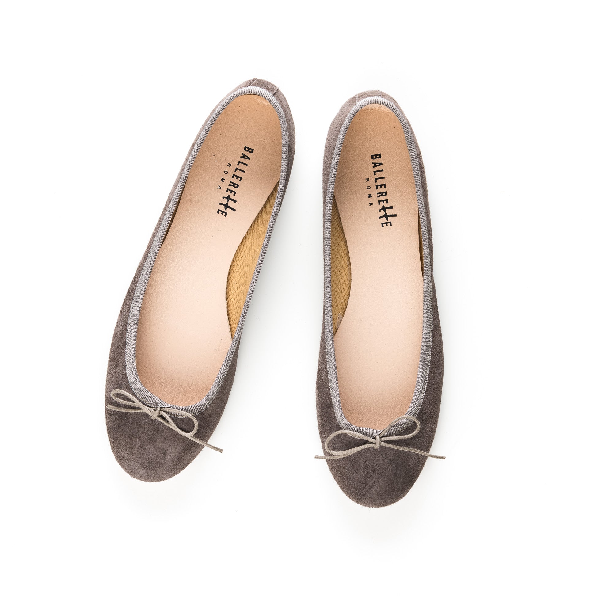 Taupe suede ballet flats