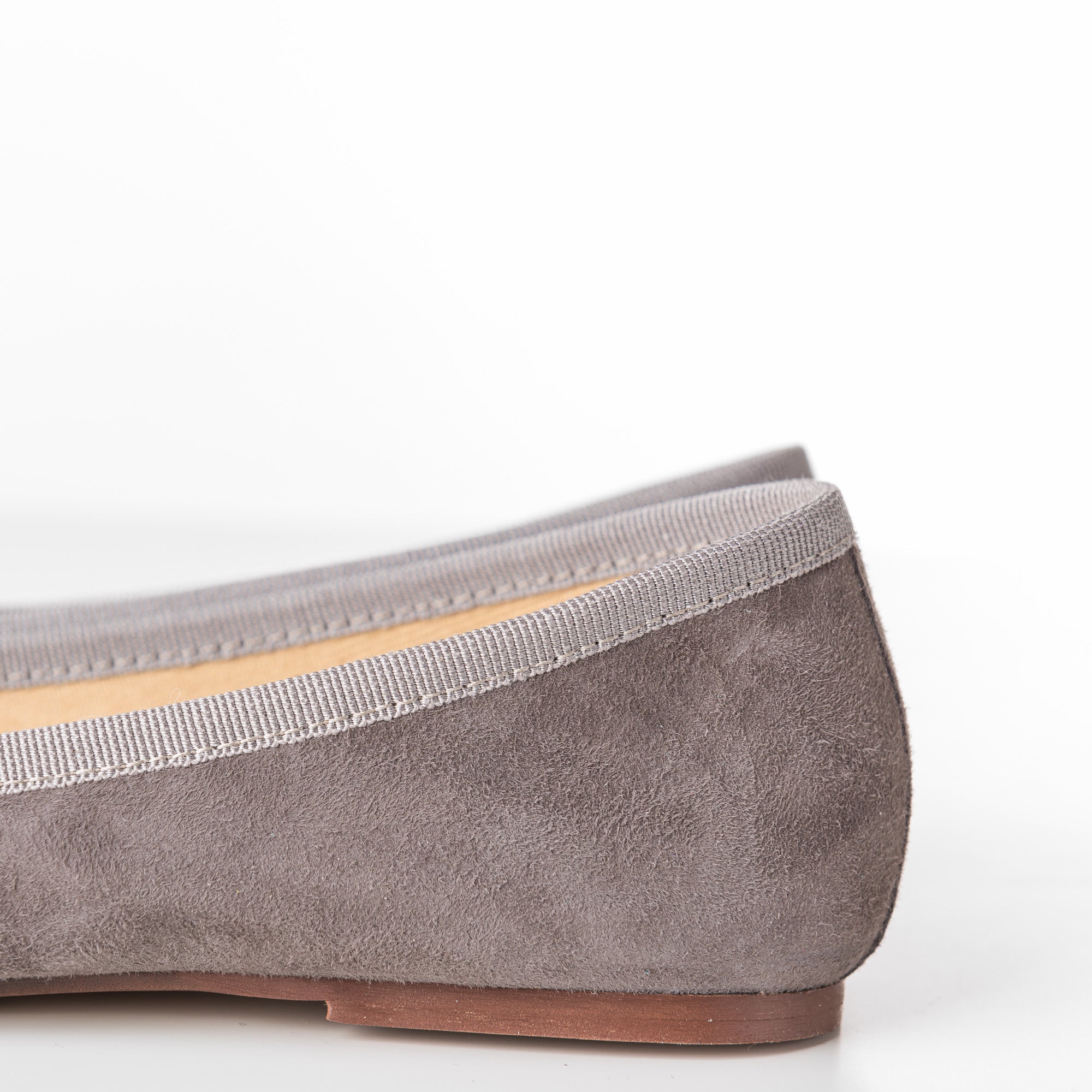 Taupe suede ballet flats