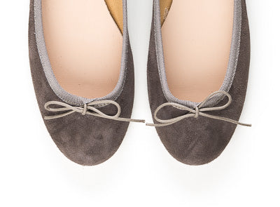 Taupe suede ballet flats