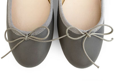 Taupe leather ballet flats