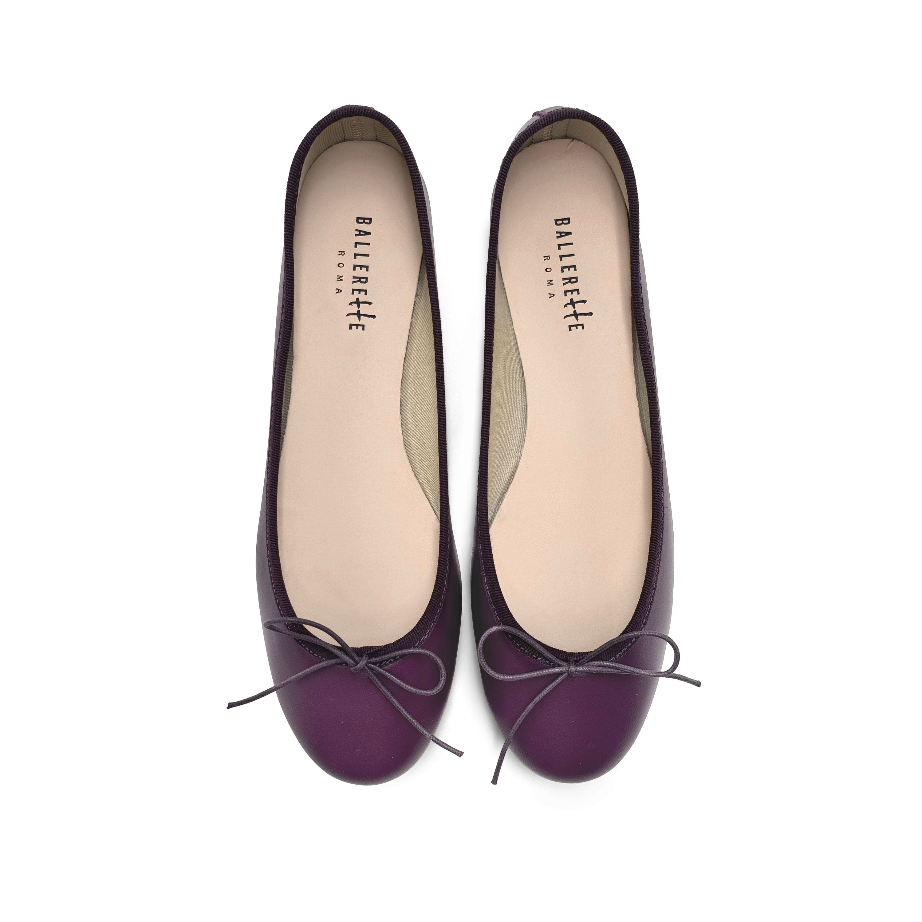 Purple leather ballet flats