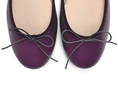 Purple leather ballet flats