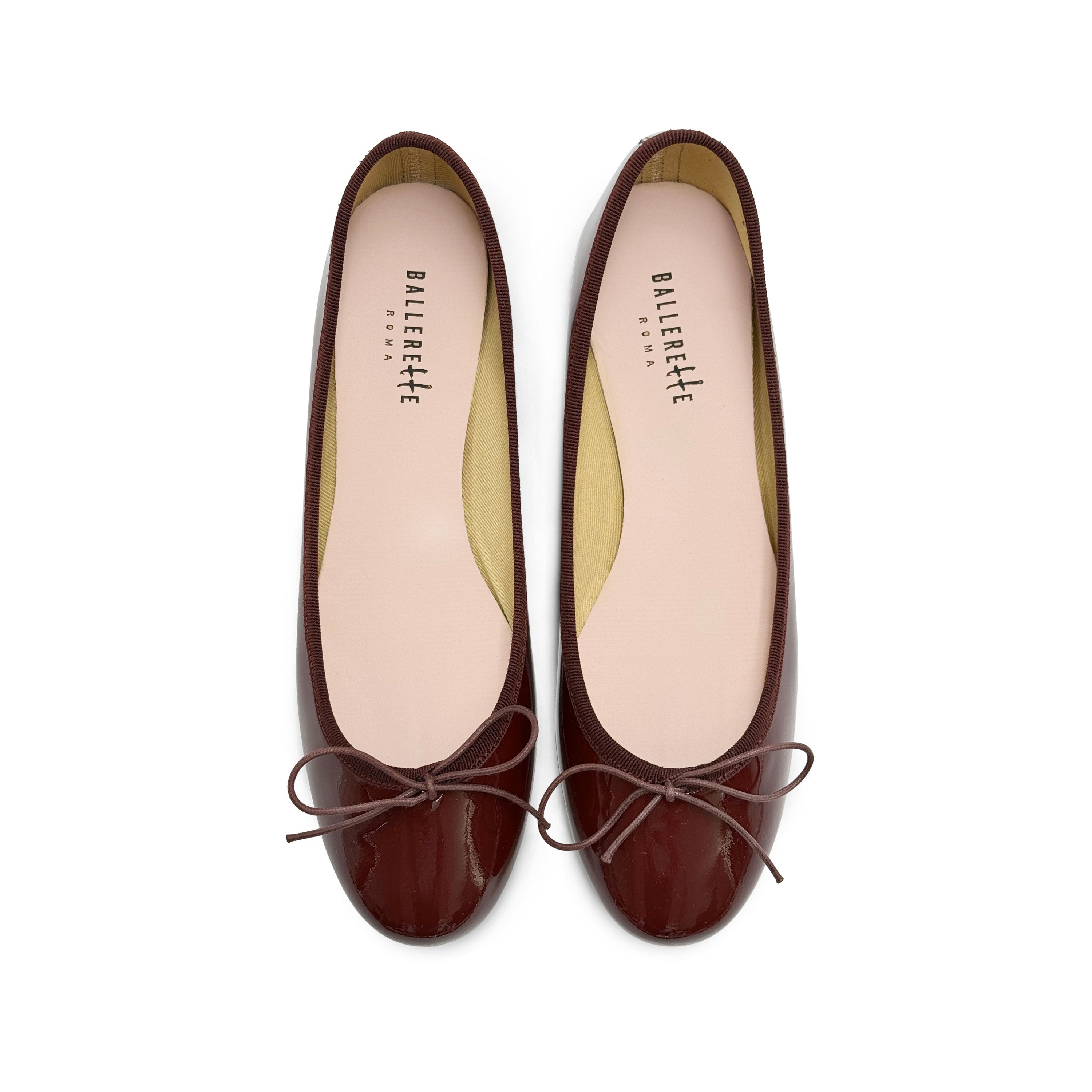 Burgundy patent leather ballet flats